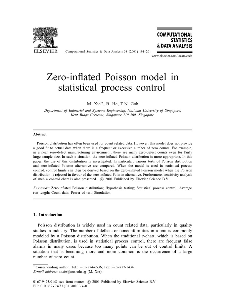 Zero-Inflated Poisson Model in Statistical Process Control -- M_ Xie; B ...