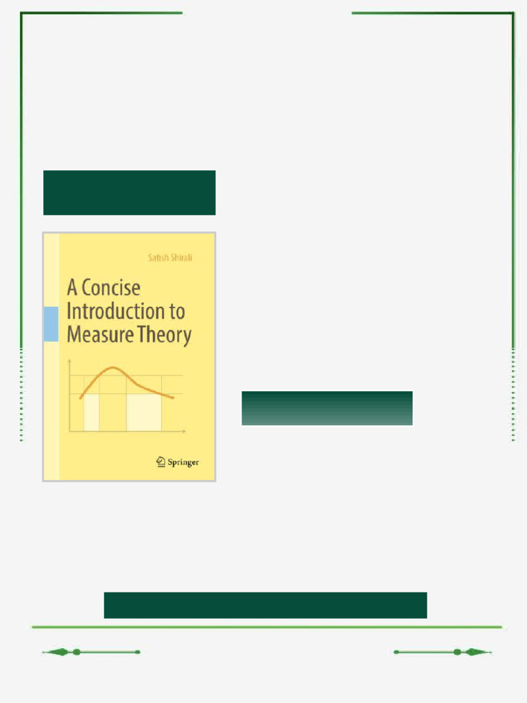 A Concise Introduction to Measure Theory Satish Shirali eBook digital ...