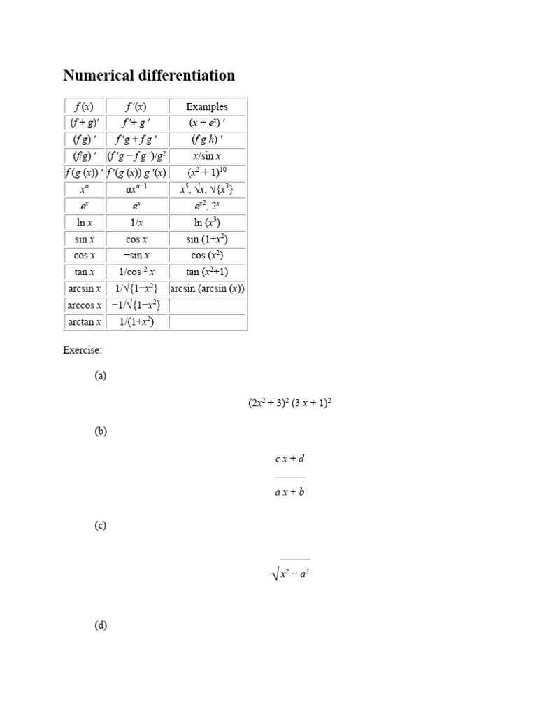 MAE2360 Lecture13 Numerical Differentiation (1) | PDF | Finite ...