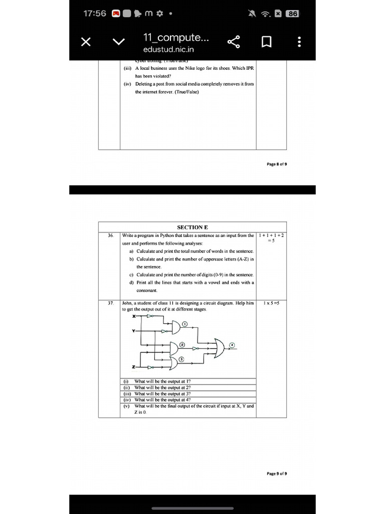 C.S Sample Paper | PDF
