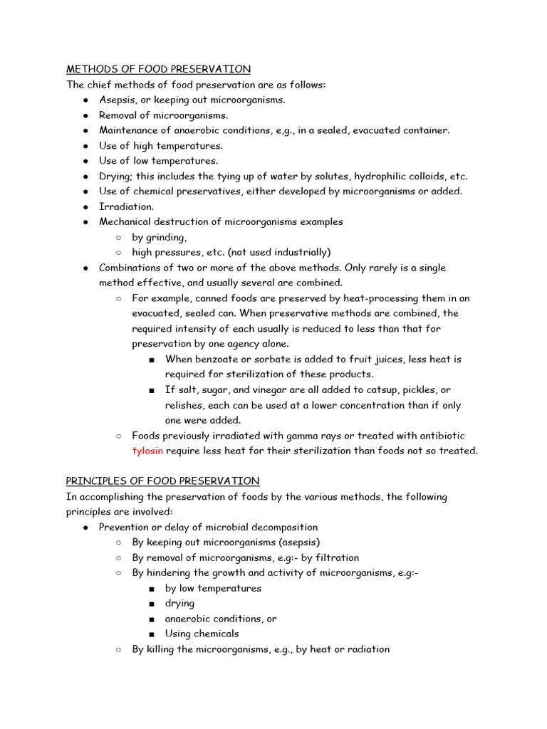 Essential Food Preservation Techniques | PDF | Disinfectant | Food ...