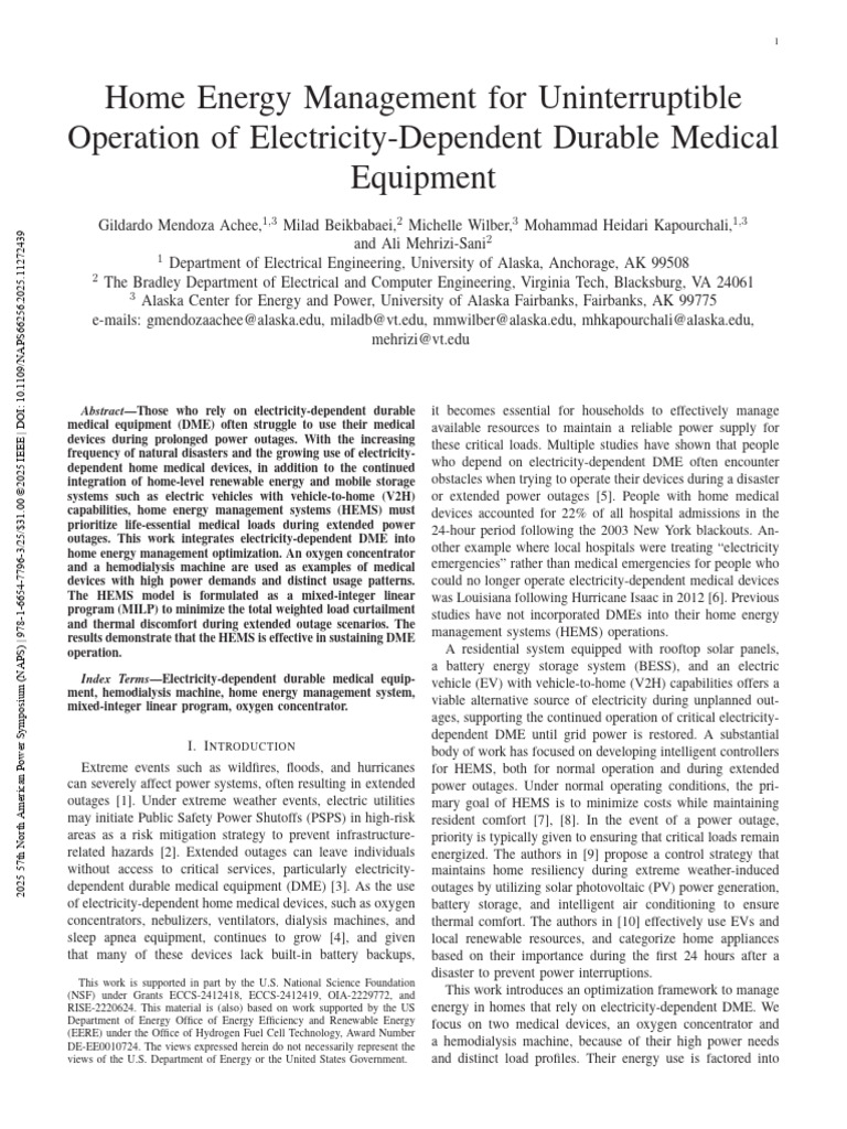 Home Energy Management for Medical Devices | PDF | Solar Power ...