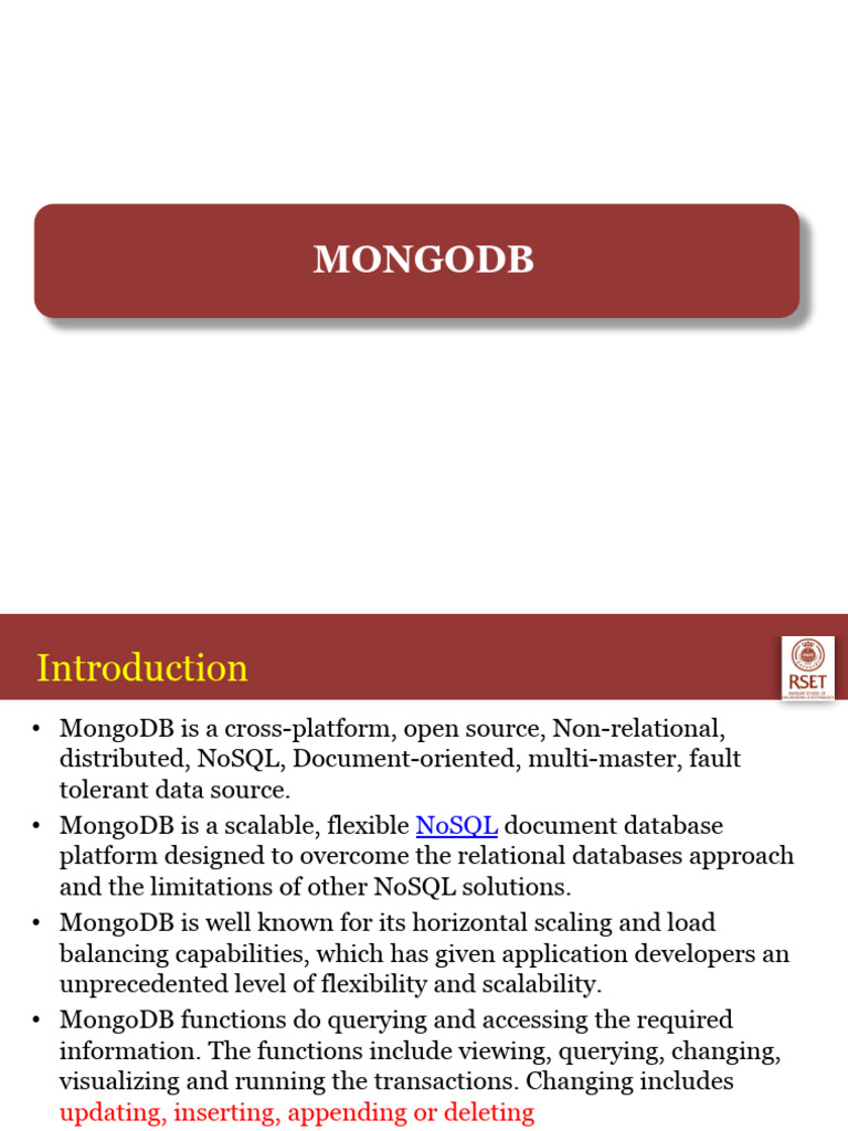 MongoDB: Features and Commands Overview | PDF | Map Reduce | Database Index