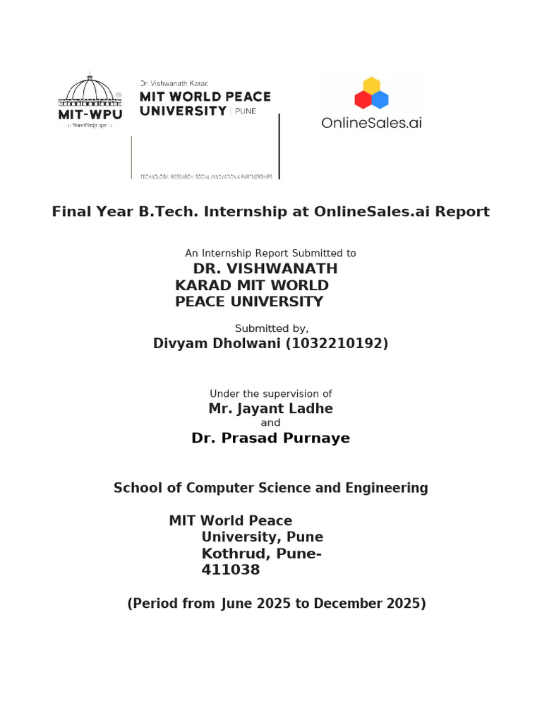 Report Internship Divyam | PDF | Scalability | Cloud Computing