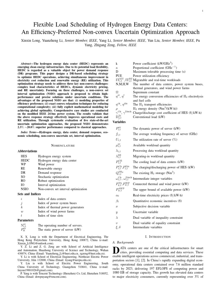 Hydrogen Data Center Load Scheduling | PDF | Data Center | Mathematical ...