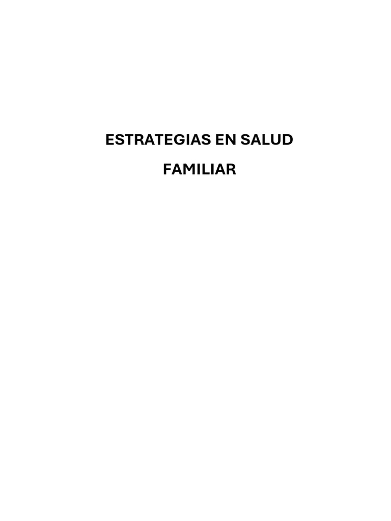 Estrategias de Salud Familiar 2025 | PDF | Educación de la primera infancia