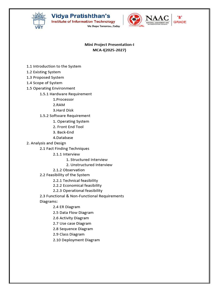 Mini Project Presentation-I | PDF