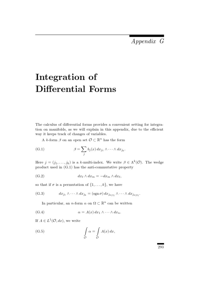 Integration of Differential Forms PDF Analysis Calculus