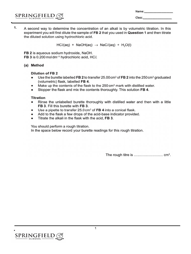 G11 Practical Titration | PDF