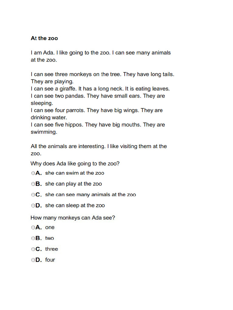 At The Zoo | PDF