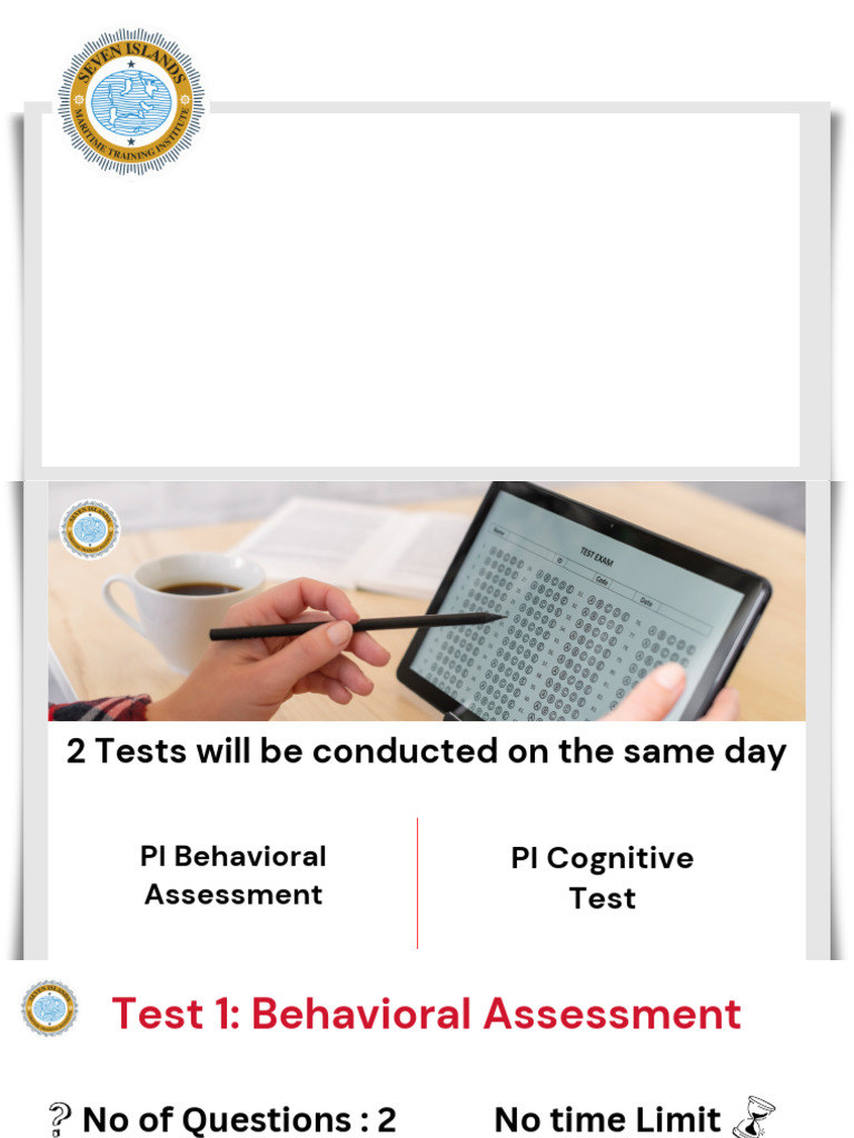 PI Behavioral and Cognitive Tests Guide | PDF