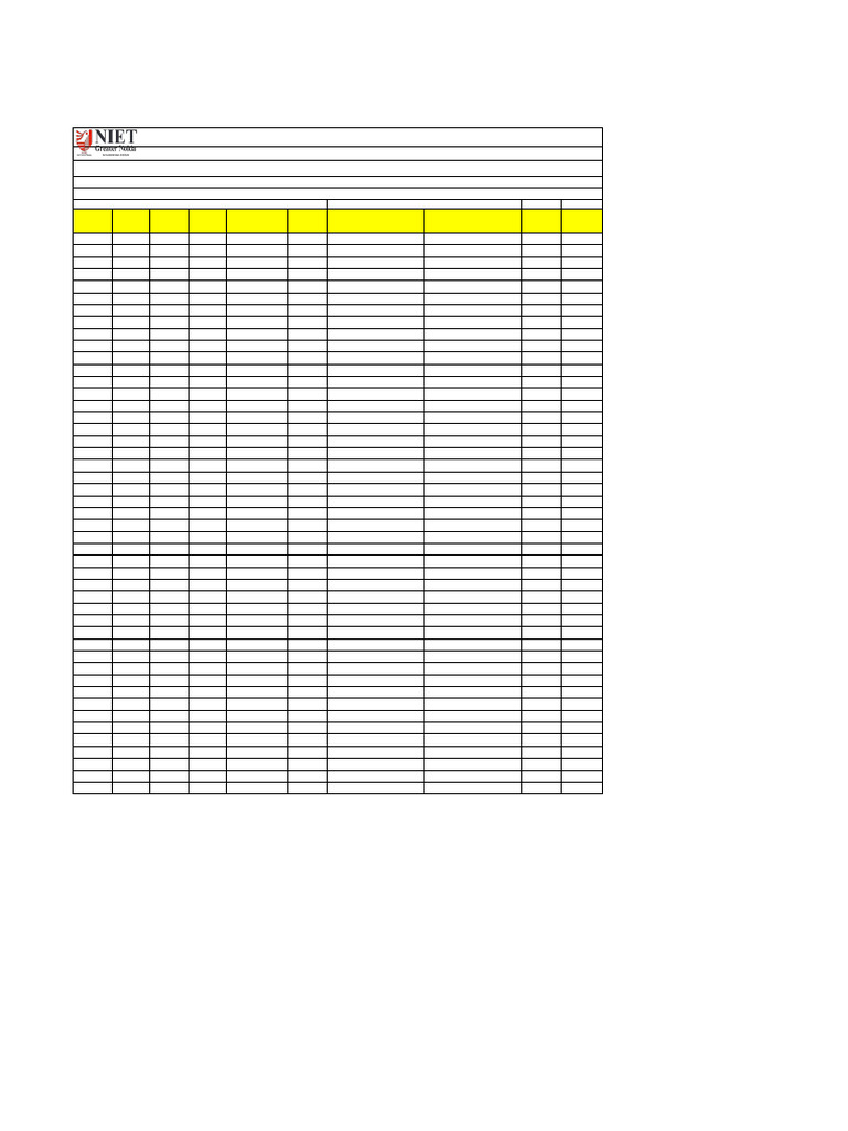 Master Seating Plan for B.Tech/M.Tech Exams | PDF