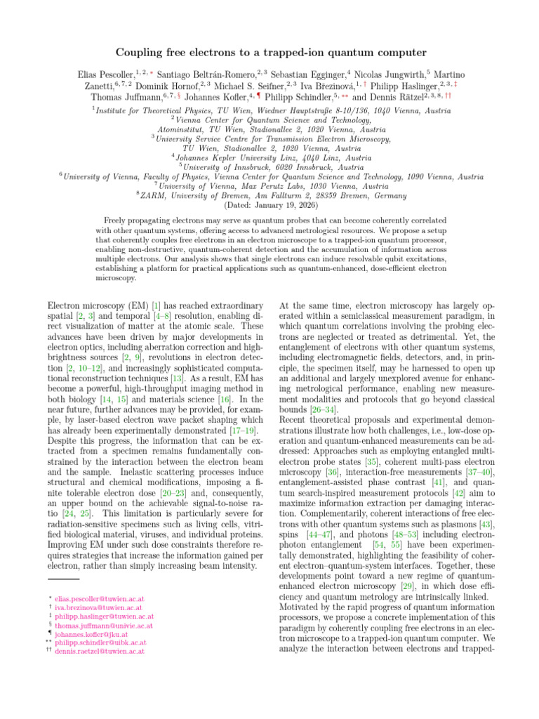 Coupling Free Electrons To A Trapped-Ion Quantum Computer | PDF ...