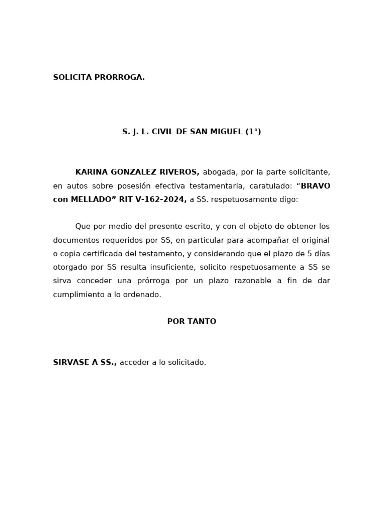 Prorroga Plazo Exhorto | PDF
