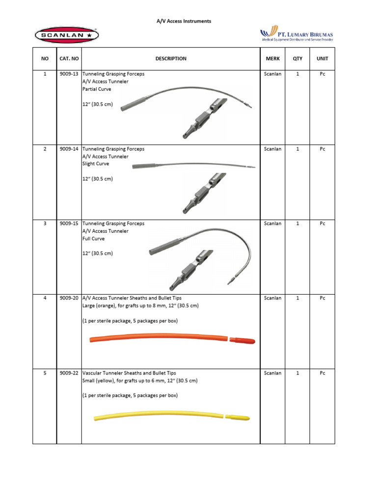Vascular Surgical Instruments Catalog | PDF | Surgical Suture