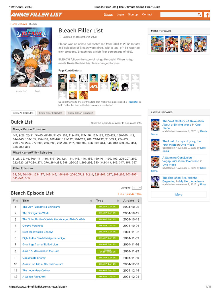 Bleach Order | PDF