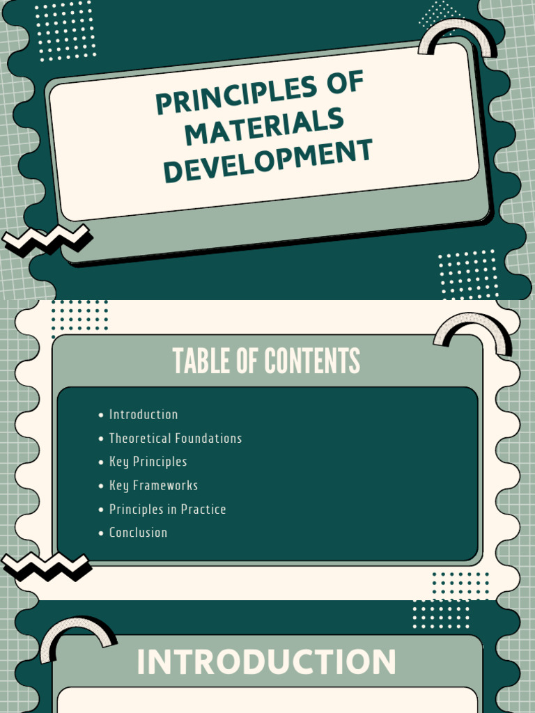 Key Principles of Materials Development | PDF | Curriculum | Learning