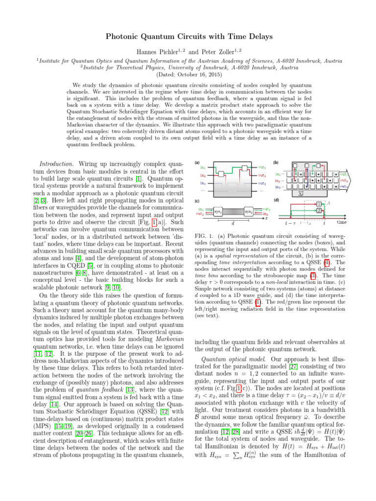 Photonic Quantum Circuits Dynamics | PDF | Photon | Physical Phenomena