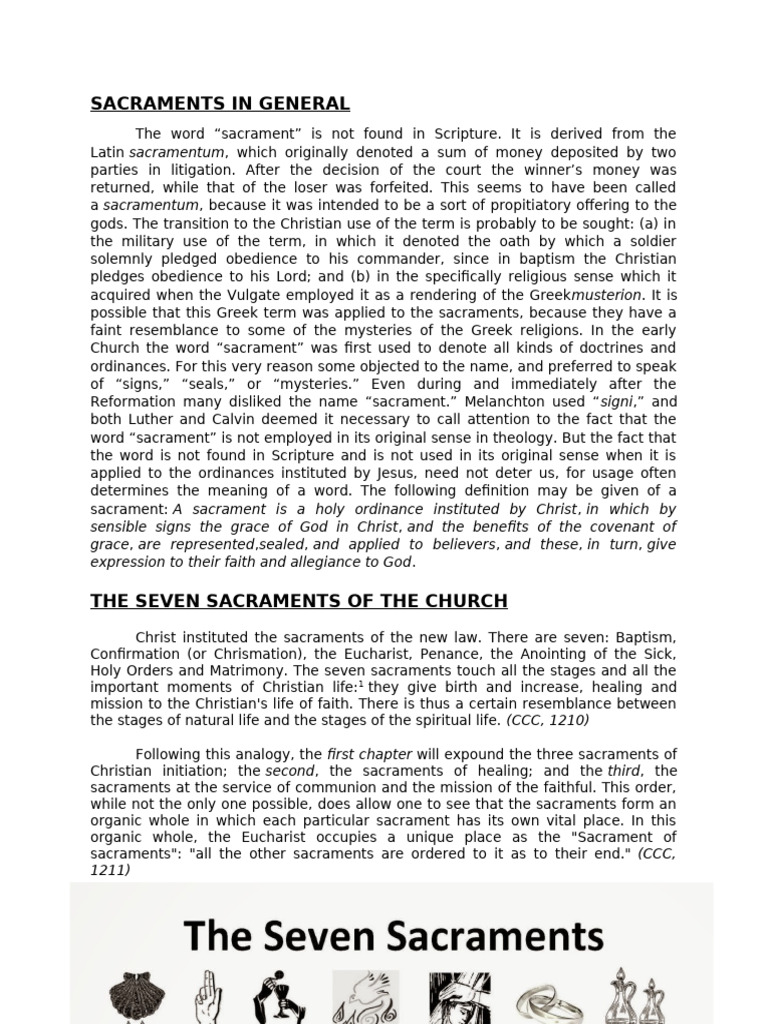 Overview of Christian Sacraments | PDF | Eucharist | Sacraments