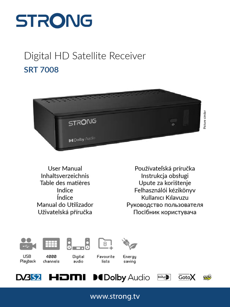 Digital HD Satellite Receiver Manual | PDF | Usb | Video