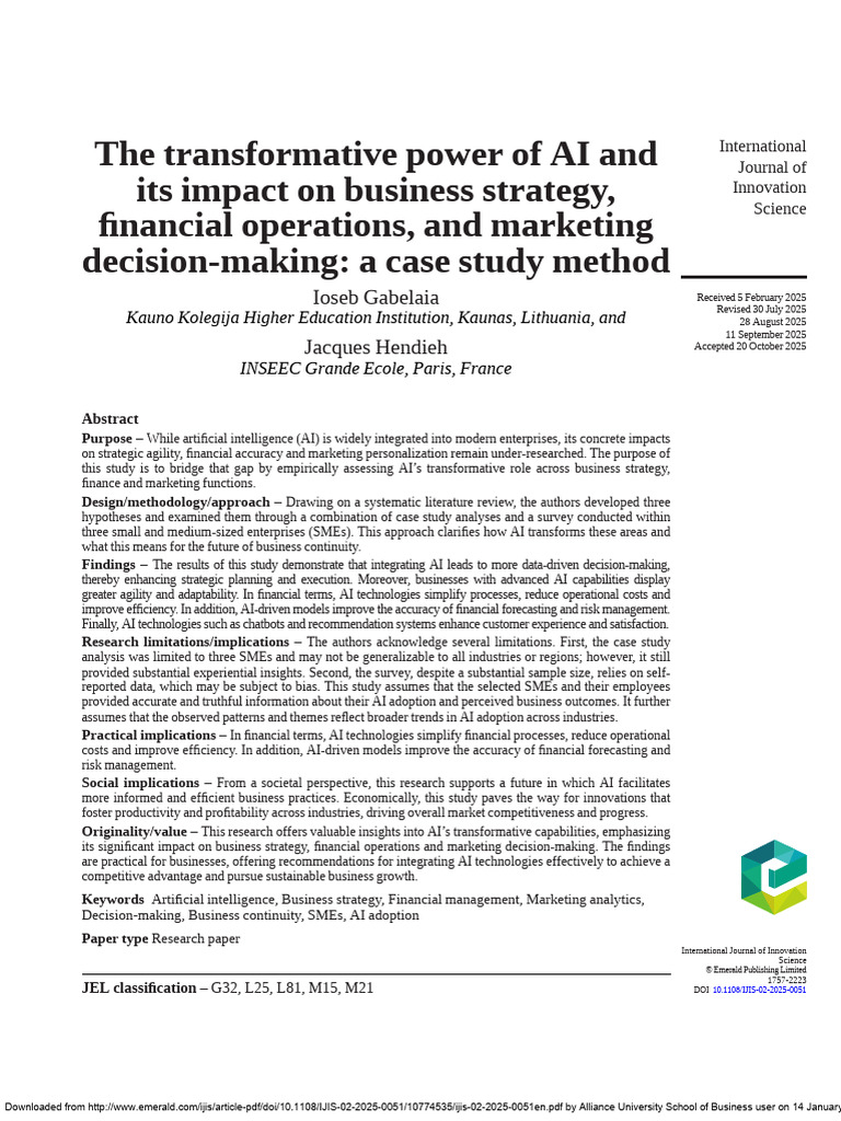 AI's Impact on Business Strategy and Finance | PDF | Artificial ...