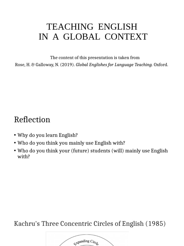 Global Englishes in Language Teaching | PDF | English As A Second Or ...