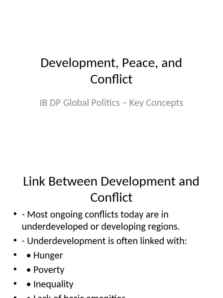Development Peace and Conflict | PDF
