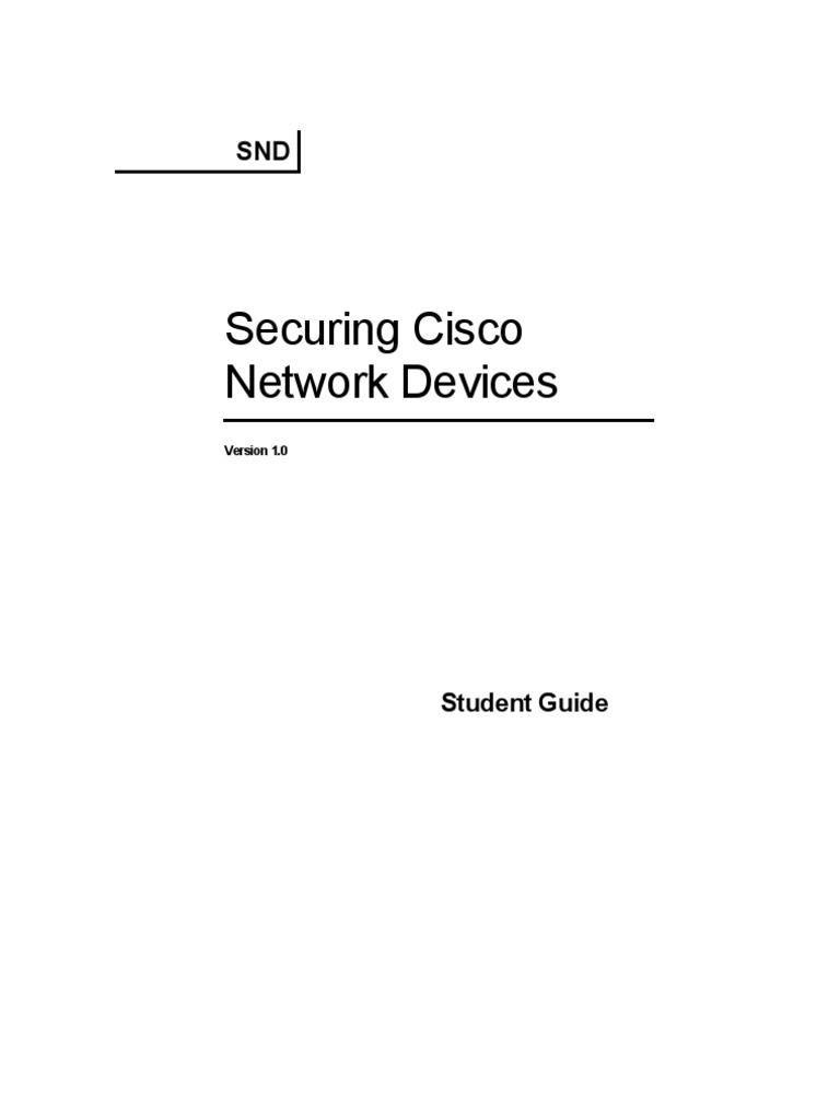 Securing Cisco Network Devices Snd V1 0 Virtual Private Network Computer Network