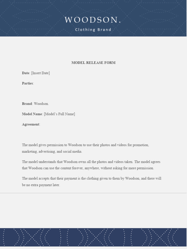 Model Release Form | PDF