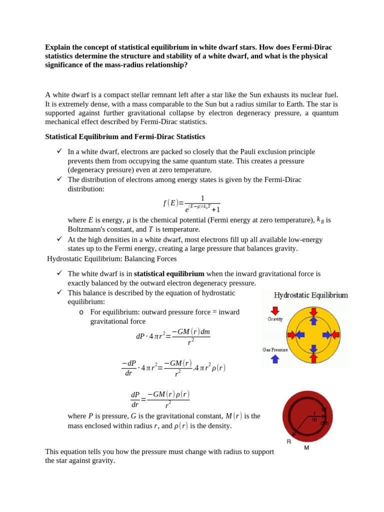 Ch4 Statistical Equilibrium in Whit Dwarf | PDF | Physical Sciences ...