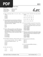 Soal To Uasbn Matematika Kelas 6 Sd Kode 631