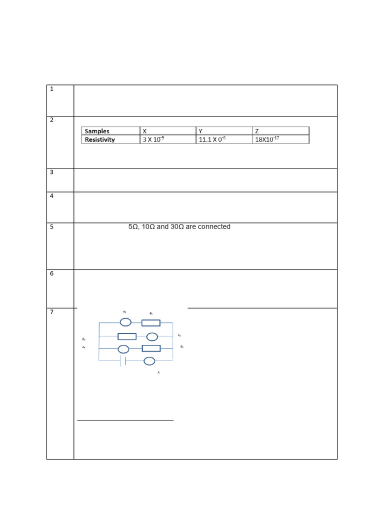 Electrical Resistance and Circuit Analysis Guide | PDF | Series And ...