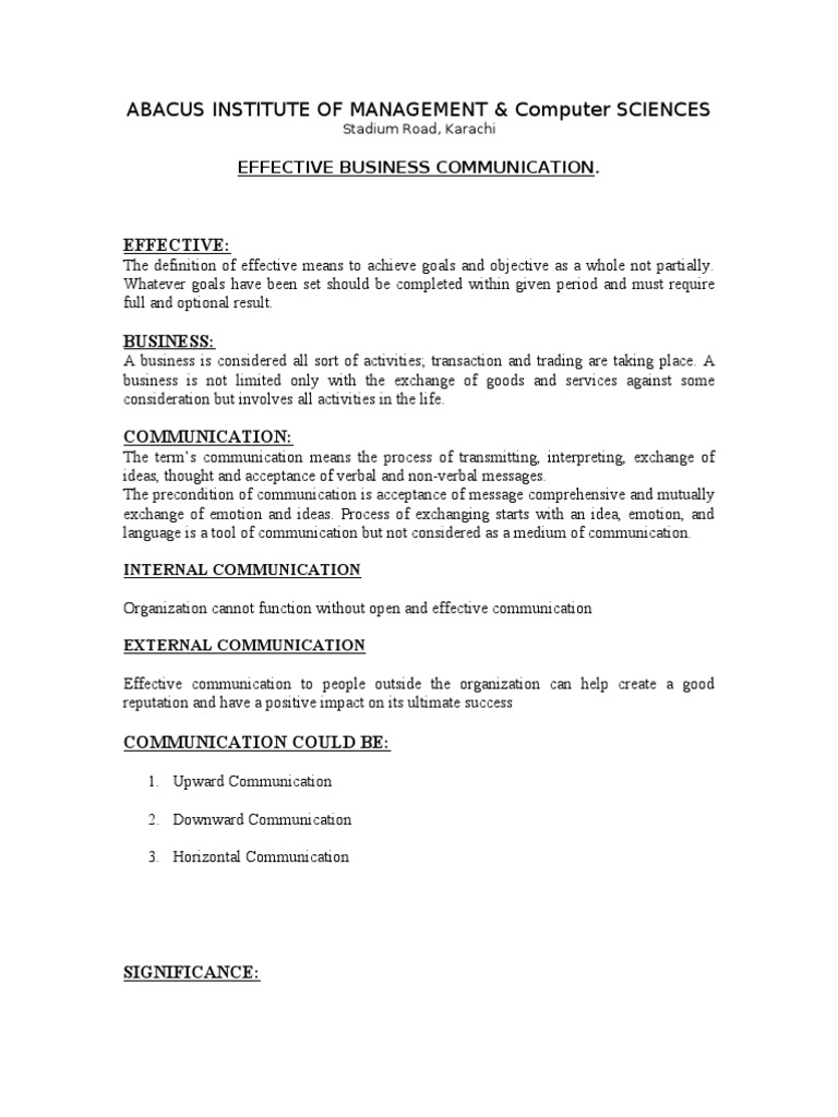 Effective Business Communication Essentials | PDF | Nonverbal ...