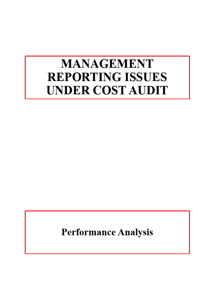 Performance Analysis for Cost Audit Report | PDF | Human Resources ...