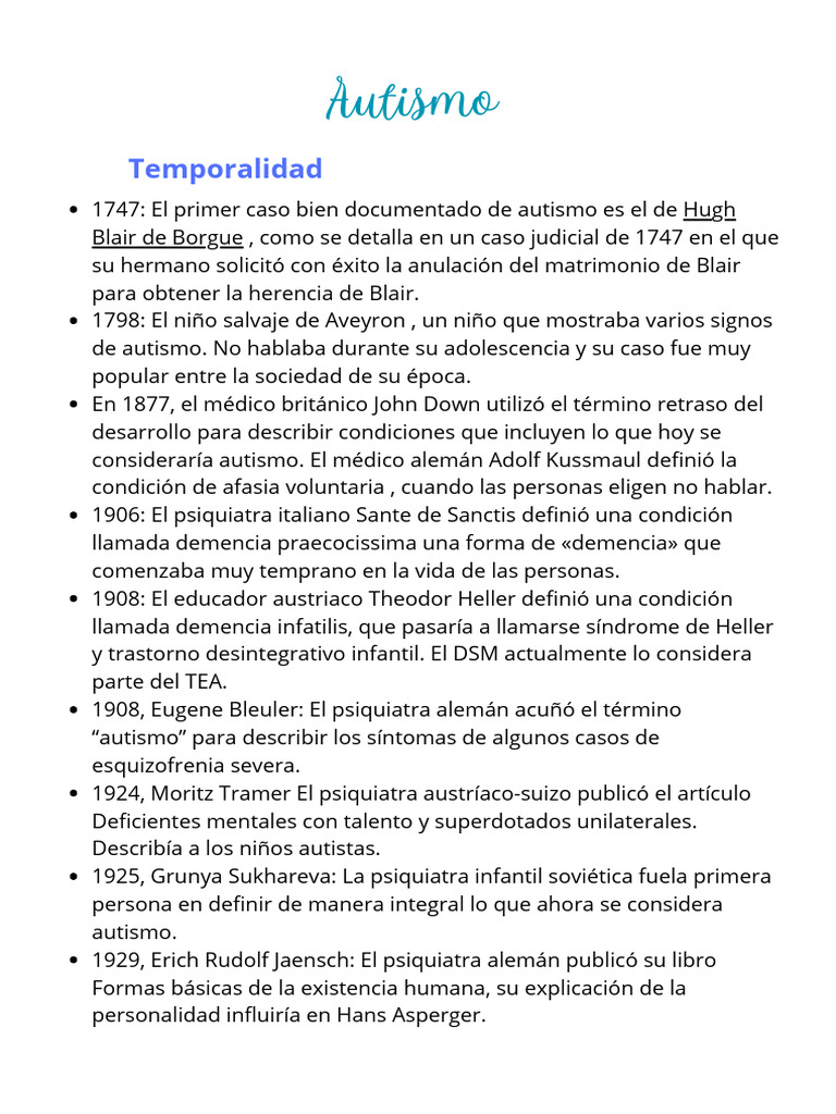 Historia y Comprensión del Autismo | PDF | Autismo | Invalidez