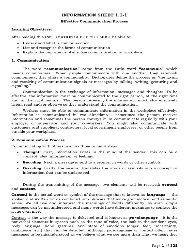CBLM BASIC UC1 21ST CENTURY SKILLS | PDF | Communication | Nonverbal ...