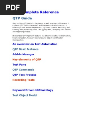 QTP Comprehensive Guide & Scripting | PDF | Scripting Language