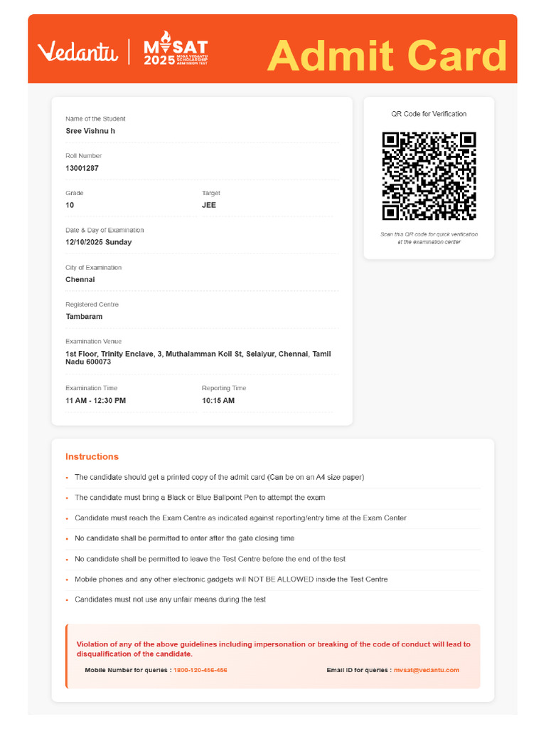 Admit Card | PDF