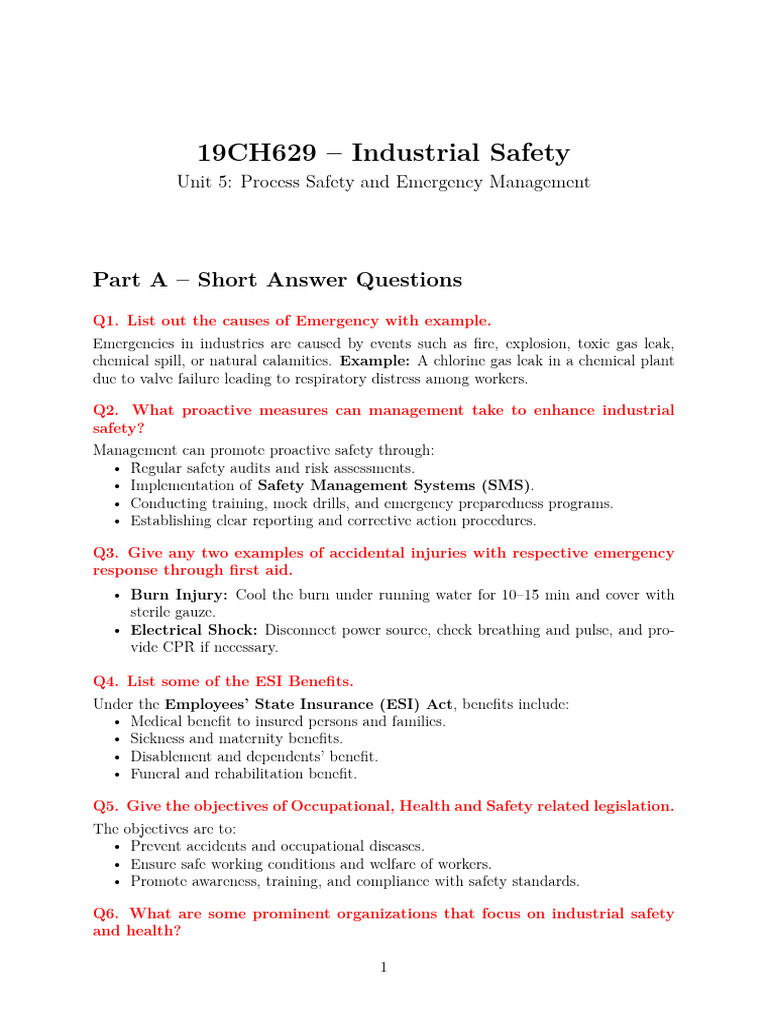 Unit_5 | PDF | Emergency Management | Workers' Compensation