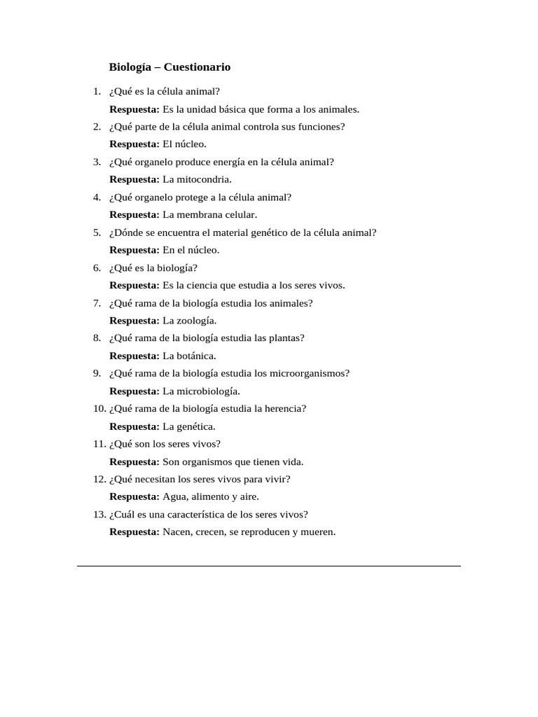 Biología Cuest | PDF