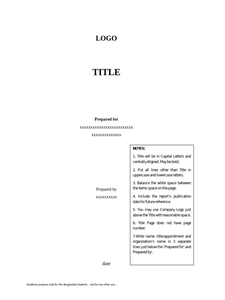 Academic Report Formatting Guidelines | PDF | Memorandum
