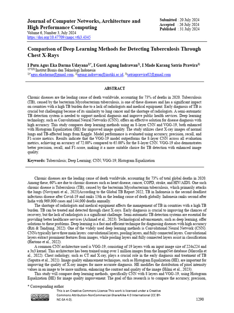 Deep Learning for TB Detection in X-Rays | PDF | Tuberculosis | Machine ...