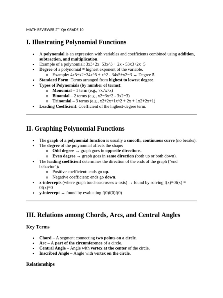 Polynomial Functions and Circle Theorems | PDF | Circle | Polynomial