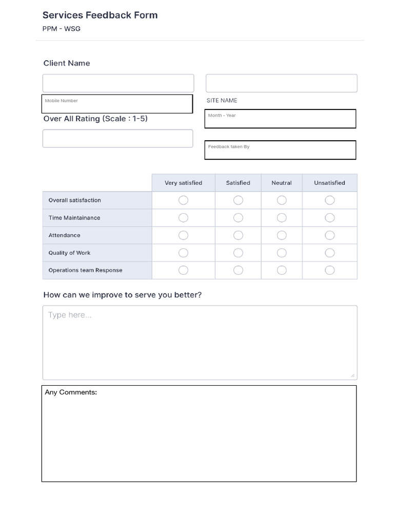 Feedback Form | PDF