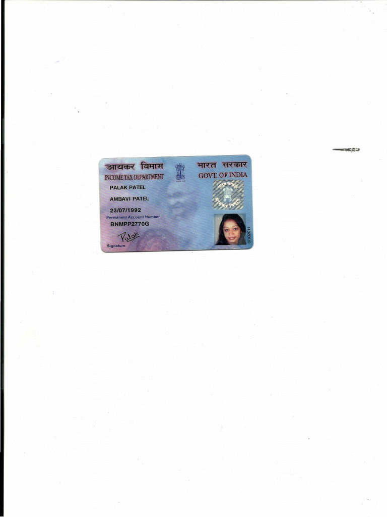 Palak Pan Card | PDF