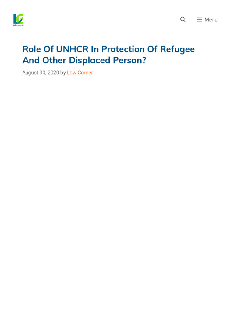 UNHCR's Role in Refugee Protection | PDF | Refugee | United Nations ...