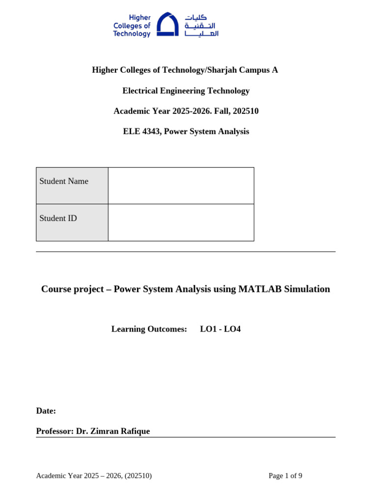MATLAB Power System Analysis Project | PDF | Electric Power ...