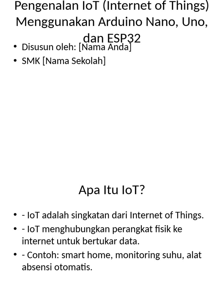 Pengenalan IoT dengan Arduino dan ESP32 | PDF