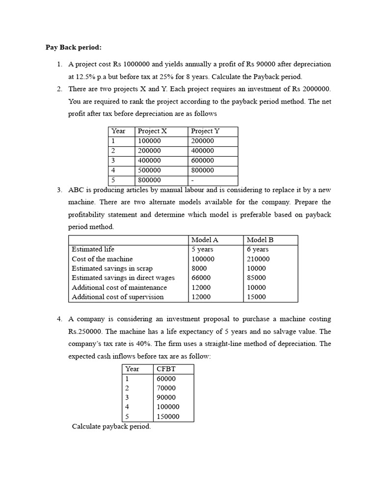 Payback Period and Investment Analysis Guide | PDF