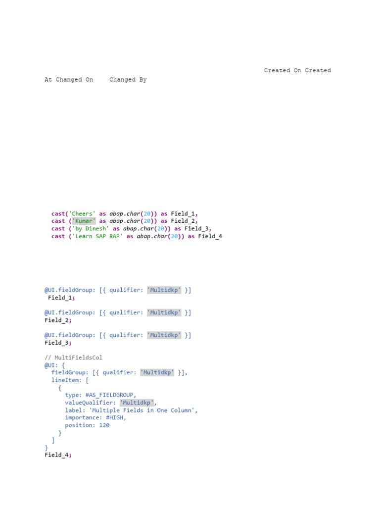 Multiple Fields in One Column | PDF
